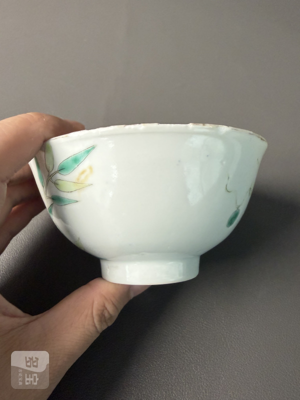 清宣统 粉彩癞瓜纹碗一对 - 图5